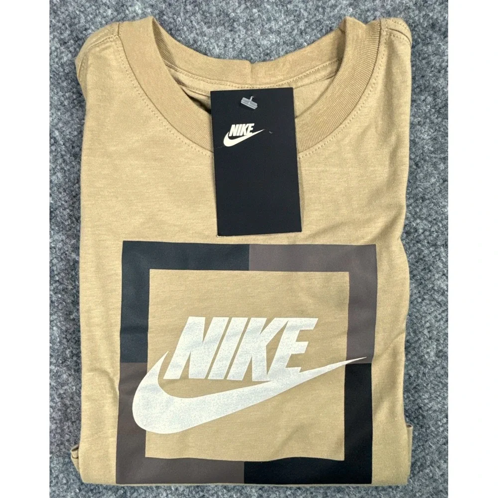 Nike Futura Youth Large Open Bloc Beige Youth Tee Shirt NWT